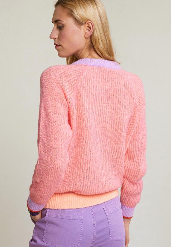 River Woods Roze/paarse Trui Ronde Hals Lange Mouwen