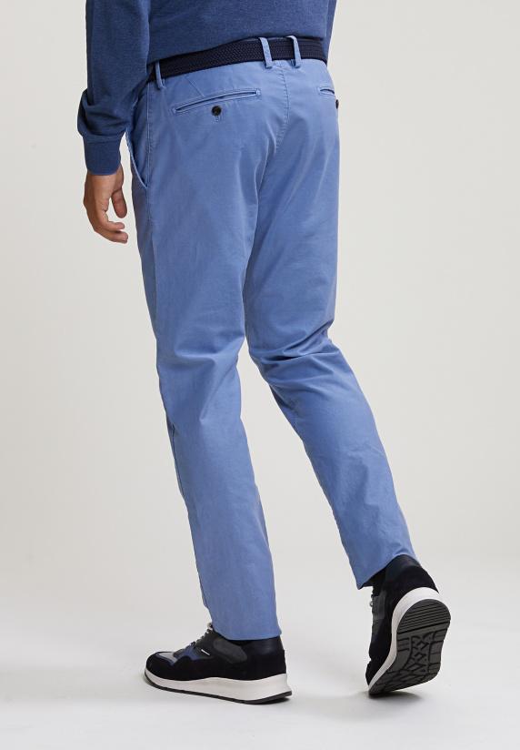 River Woods Slim Fit Basic Chinobroek Colorado Blue