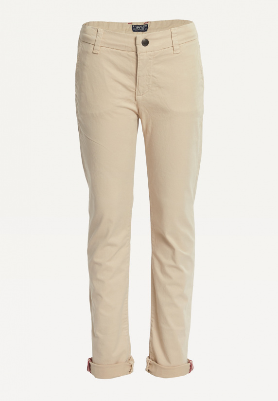 river woods Slim fit basic chinobroek stretch beige
