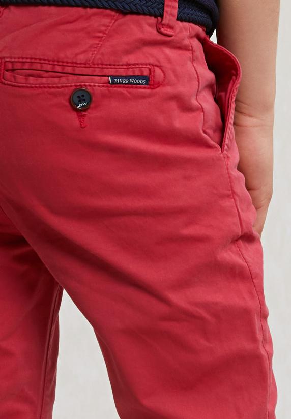 River Woods Slim Fit Basic Chinobroek Stretch Bloody Mary