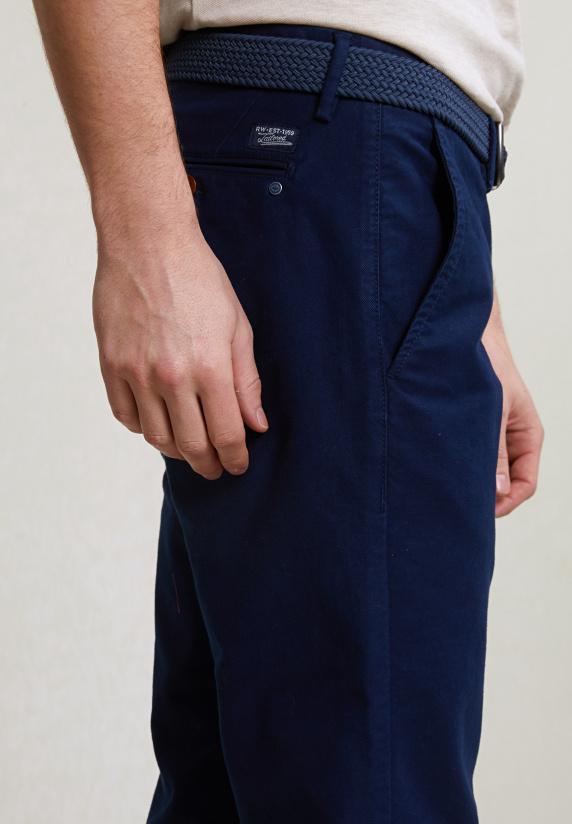 River Woods Slim Fit Basic Chinobroek Stretch Presidential Blue