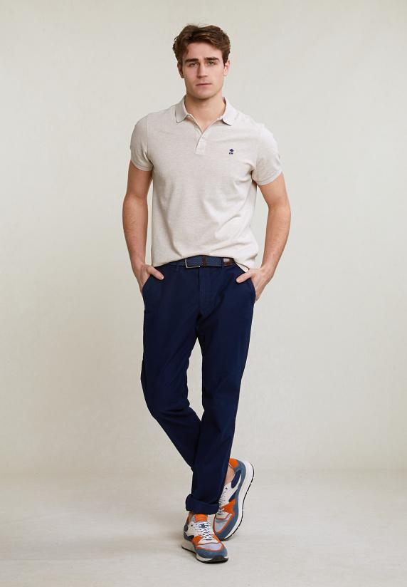 River Woods Slim Fit Basic Chinobroek Stretch Presidential Blue