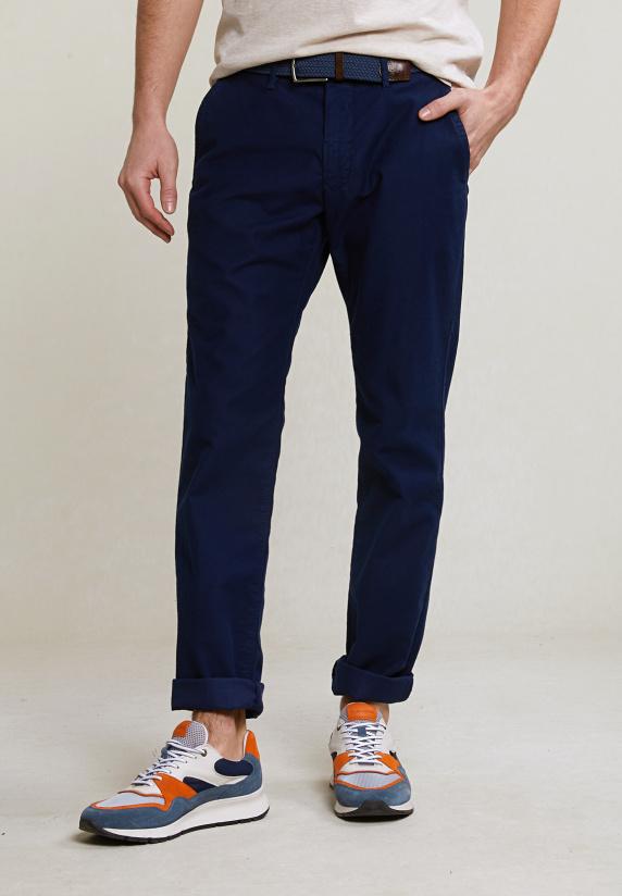 river woods Slim fit basic chinobroek stretch presidential blue