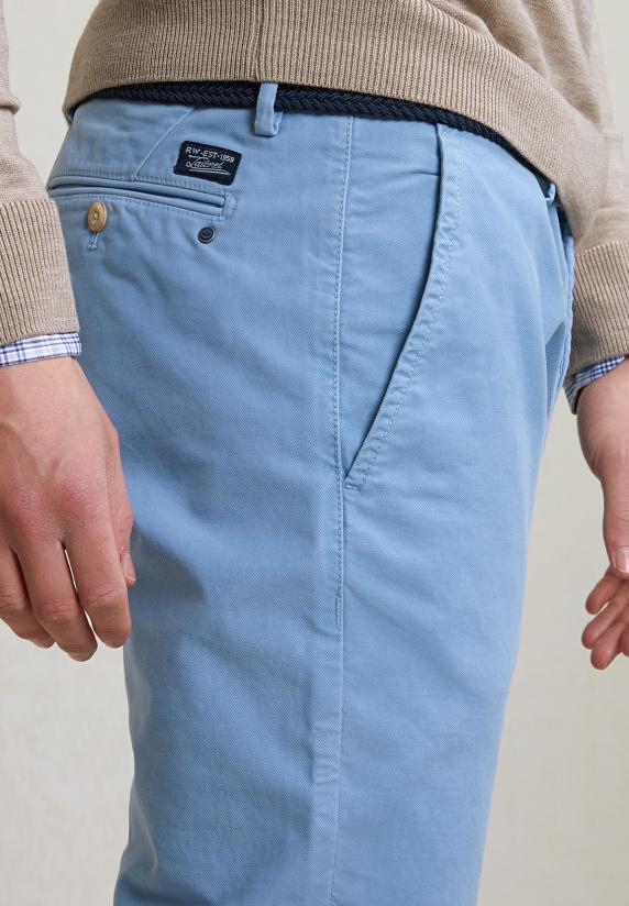 River Woods Slim Fit Basic Chinobroek Stretch Stone