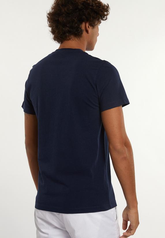 River Woods Slim Fit Basic Pima Katoen V-hals T-shirt Dk Blue Mix