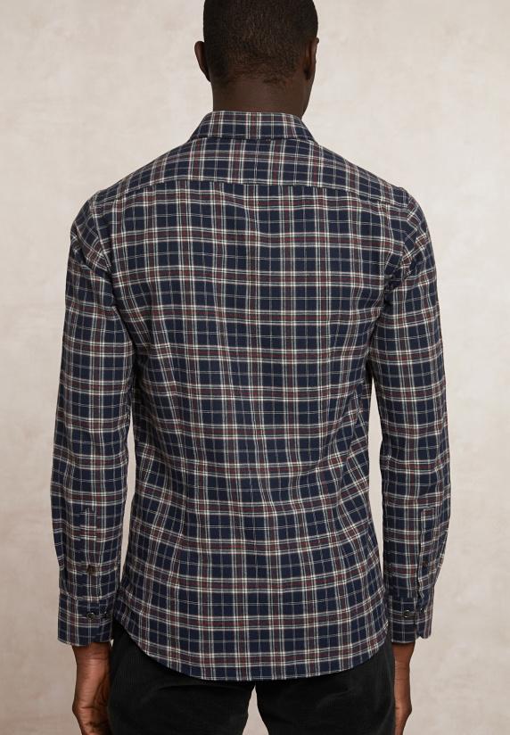 River Woods Slim Fit Geruit Flanellen Hemd Blauw/rood