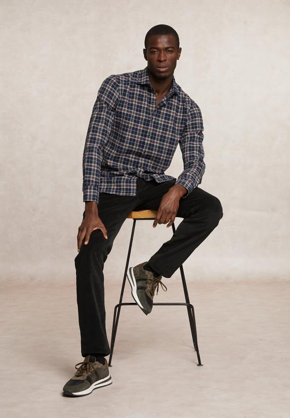 River Woods Slim Fit Geruit Flanellen Hemd Blauw/rood