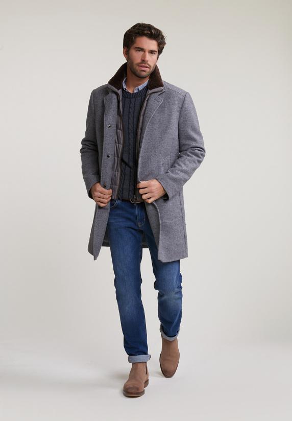 River Woods Slim Fit Gestreept Hemd Met Zak Blauw/wit