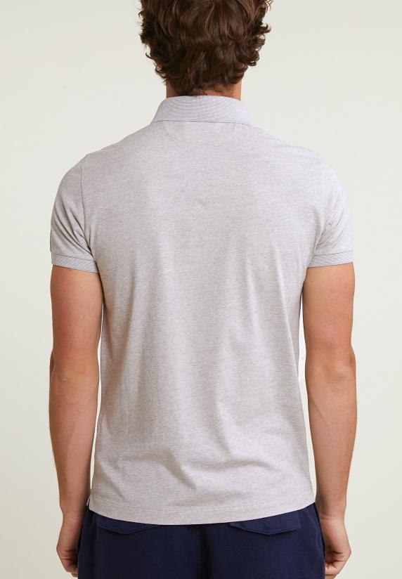 River Woods Slim Fit Katoenen Gestreepte Polo Old Wood Mix