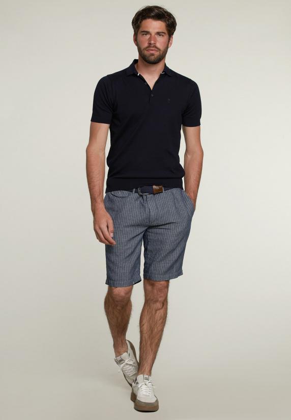 River Woods Slim Fit Pima Katoen Trui Admiral Blauw