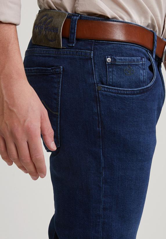 River Woods Slim Fit Stretch Jeansbroek 5-zakken Dark Stone