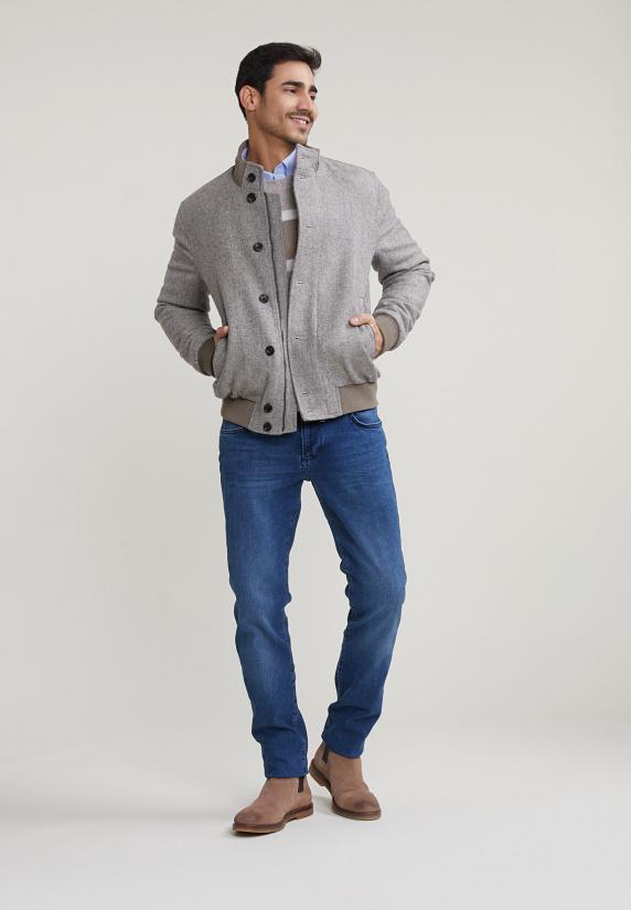 River Woods Slim Fit Stretch Jeansbroek 5-zakken Light Stone