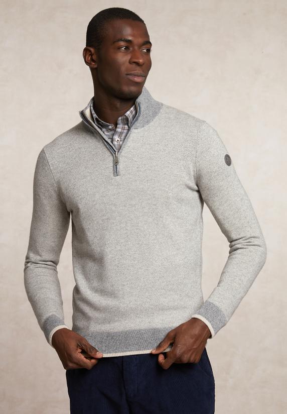 river woods Slim fit wol-kasjmier trui opstaande kraag orchid mix