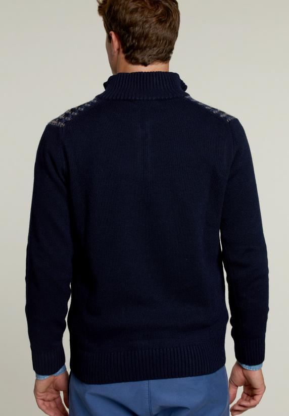 River Woods Slim Fit Wollen Trui Navy/dark Denim Mix