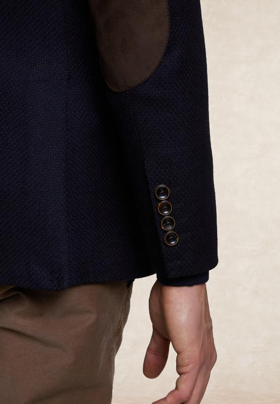 River Woods Slim Fit Zuivere Scheerwol Blazer 2-knopen Blauw