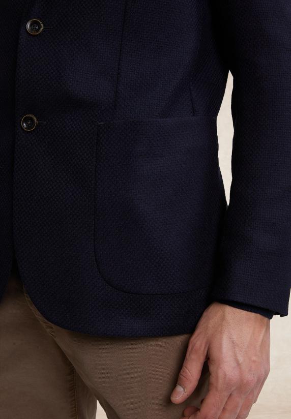 River Woods Slim Fit Zuivere Scheerwol Blazer 2-knopen Blauw