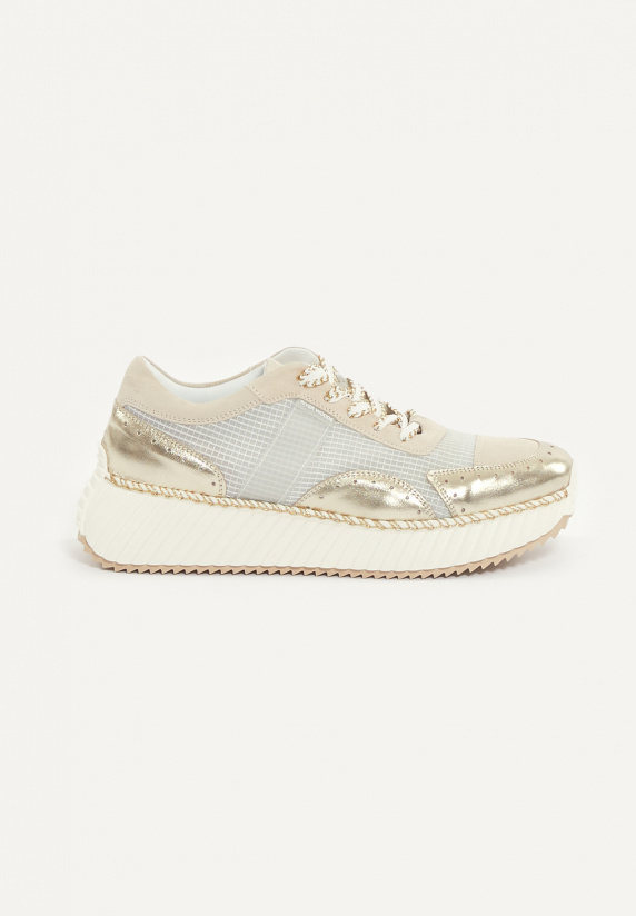 river woods Sneakers met veters detail in goudkleur