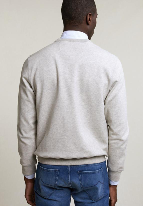 River Woods Techno Fleece Trui Ronde Hals Lt Grey Mix