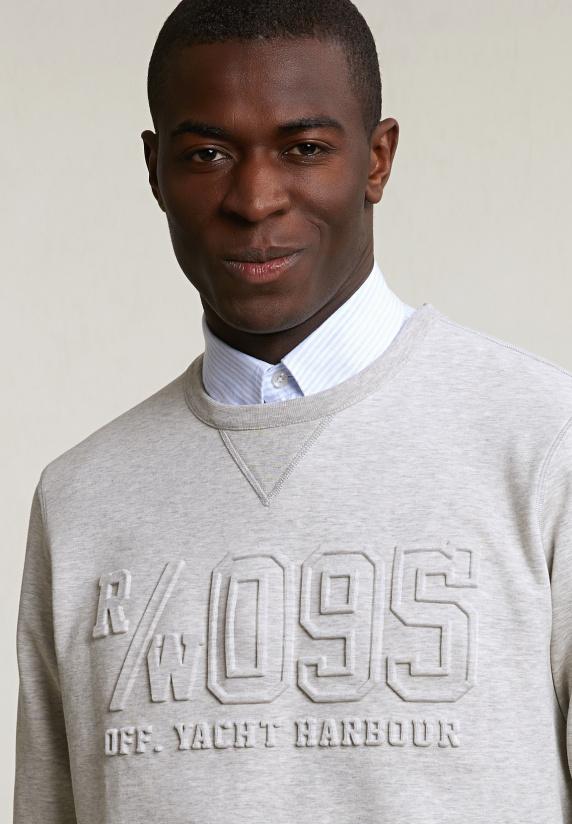 River Woods Techno Fleece Trui Ronde Hals Lt Grey Mix