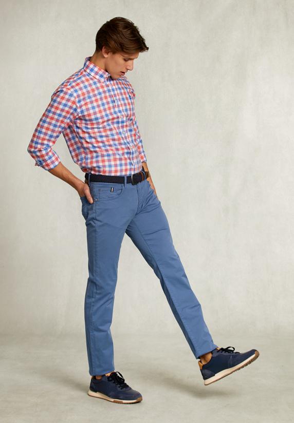 River Woods Tight Fit Basic 5-pocket Broek Iconic Blue