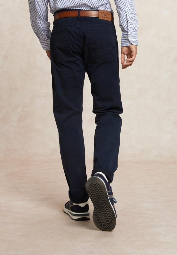 River Woods Tight Fit Basic Stretch Broek 5-zakken Navy
