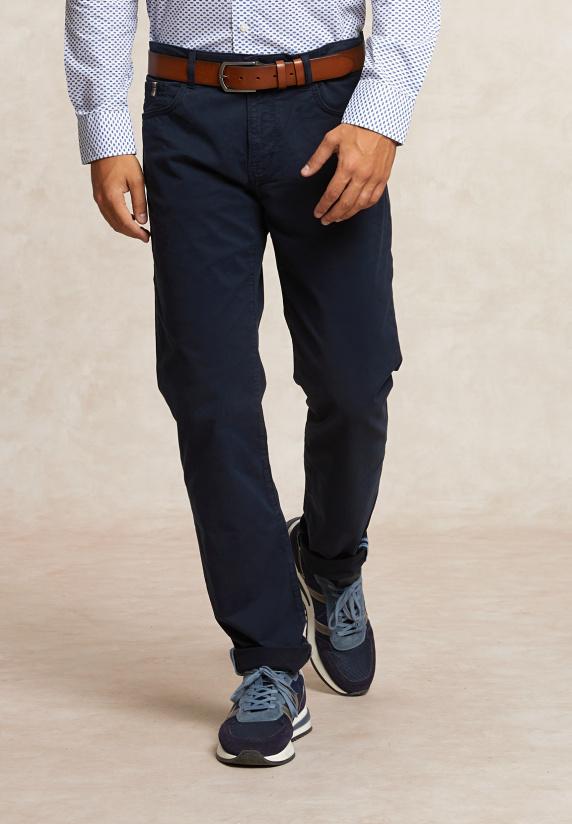 river woods Tight fit basic stretch broek 5-zakken navy
