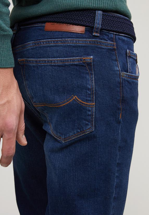 River Woods Tight Fit Basic Stretch Jeans 5-zakken Dark Stone