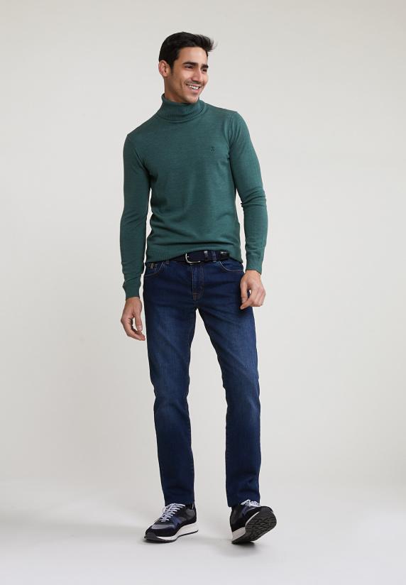 River Woods Tight Fit Basic Stretch Jeans 5-zakken Dark Stone