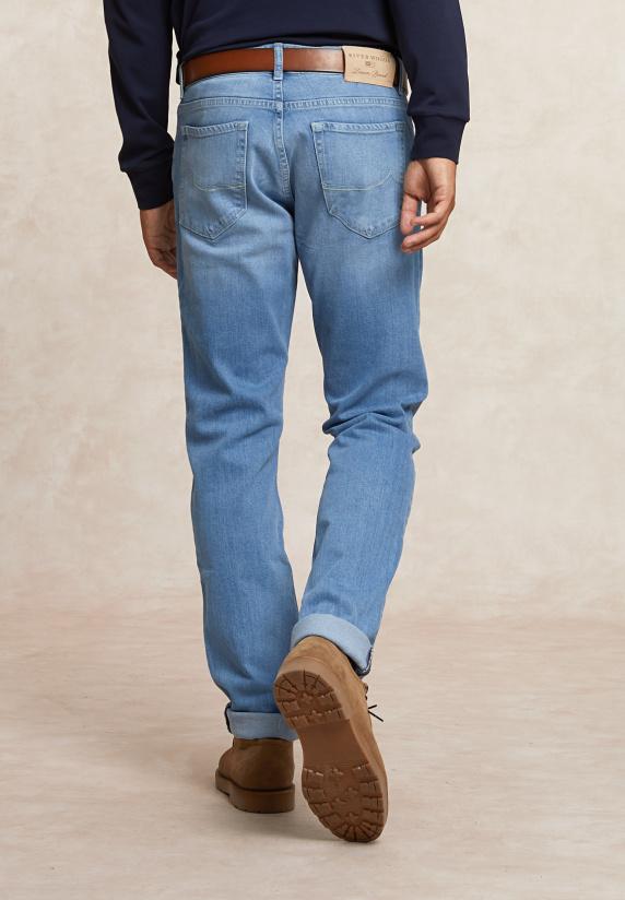 River Woods Tight Fit Basic Stretch Jeansbroek 5-zakken Bleach