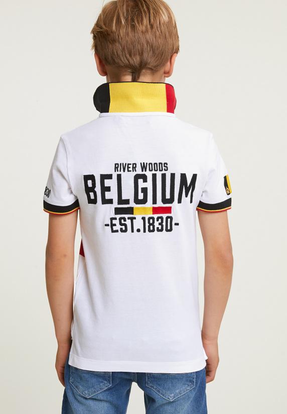 River Woods Tight Fit Driekleurige Sportieve Polo Unisex Wit