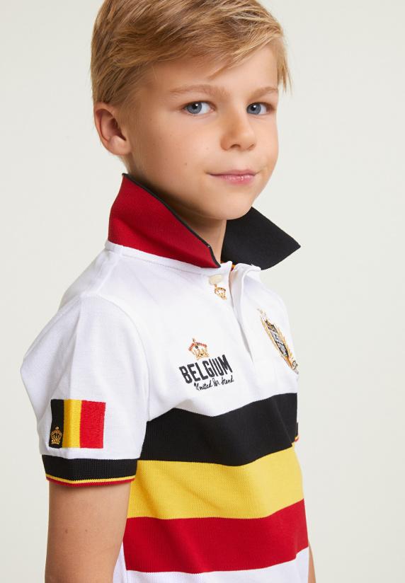 River Woods Tight Fit Driekleurige Sportieve Polo Unisex Wit