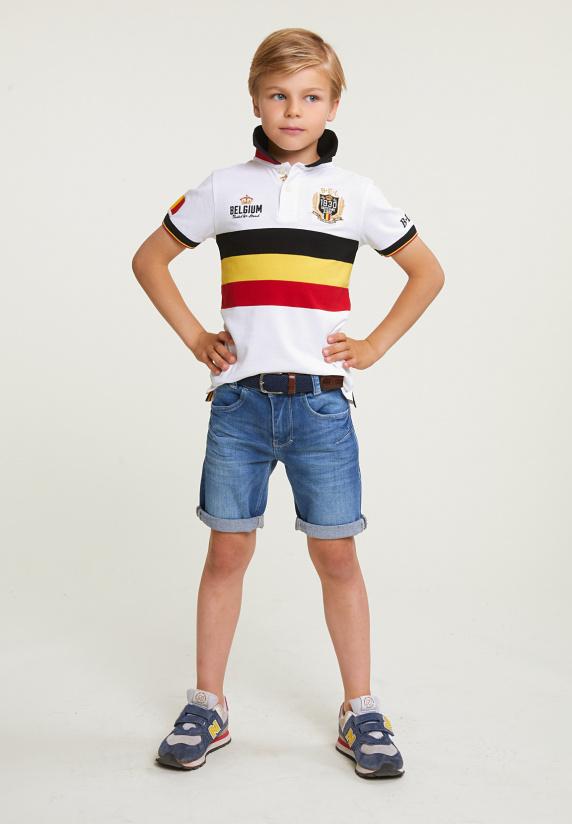 River Woods Tight Fit Driekleurige Sportieve Polo Unisex Wit