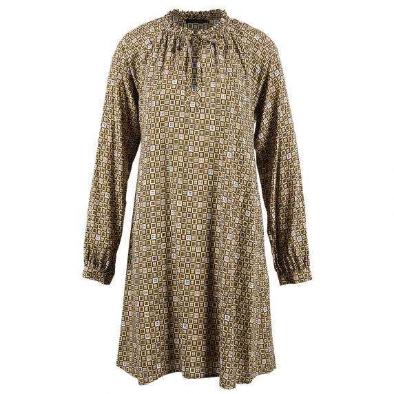 River Woods Viscose Jurk Met Kraag Met Ruffles In Multi