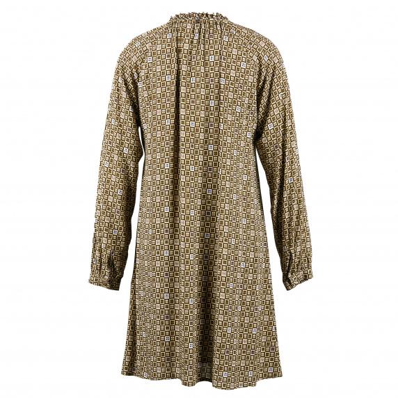 River Woods Viscose Jurk Met Kraag Met Ruffles In Multi