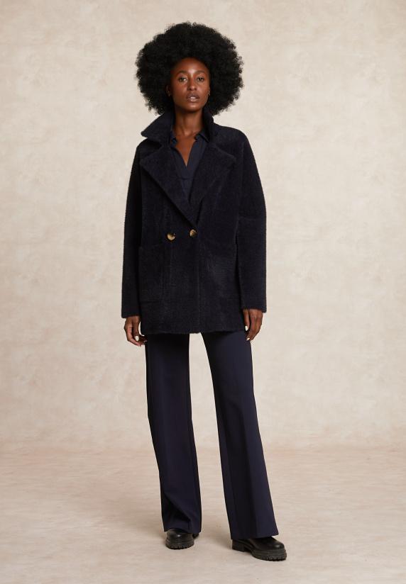 River Woods Viscose V-hals Blouse Glitter Detail Navy