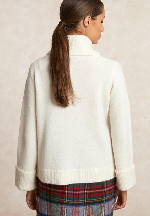 River Woods Wol-alpaca Rolkraagtrui Wijde Mouwen écru