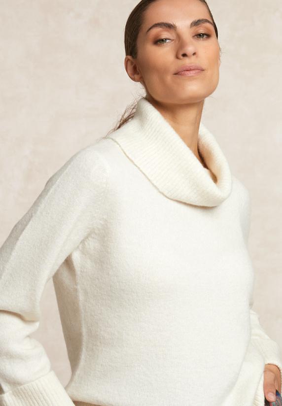 River Woods Wol-alpaca Rolkraagtrui Wijde Mouwen écru