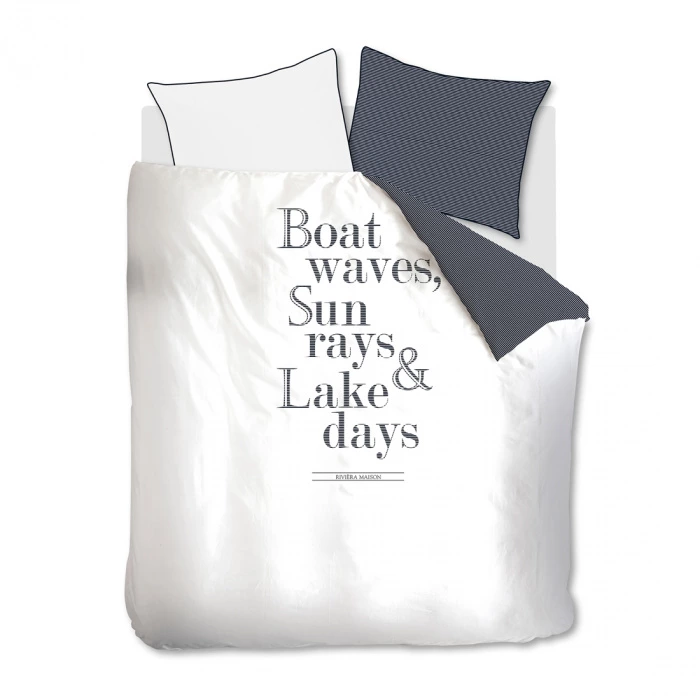 riviera maison Dekbedovertrek RM Lake Days Donkerblauw 240x200/220