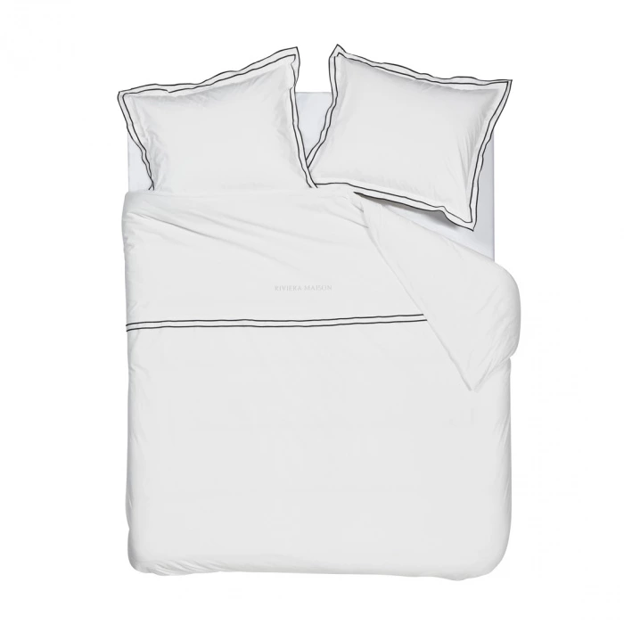 riviera maison Dekbedovertrek RM Salute Wit 200x200/220