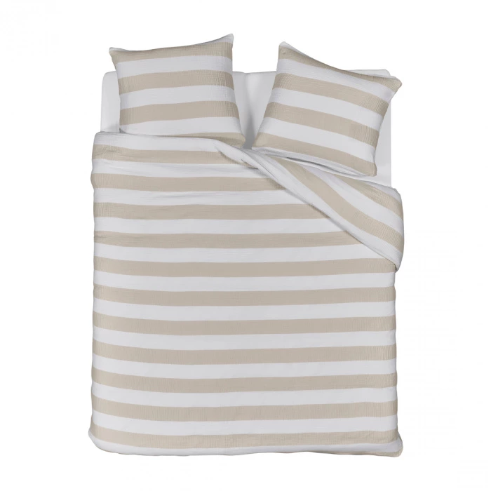 riviera maison Dekbedovertrek RM Striped Zand 260x200/220