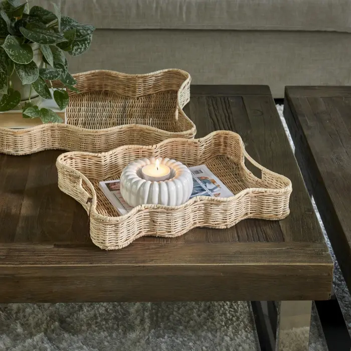 Riviera Maison Dienblad Rustic Rattan Benoa Set Van 2