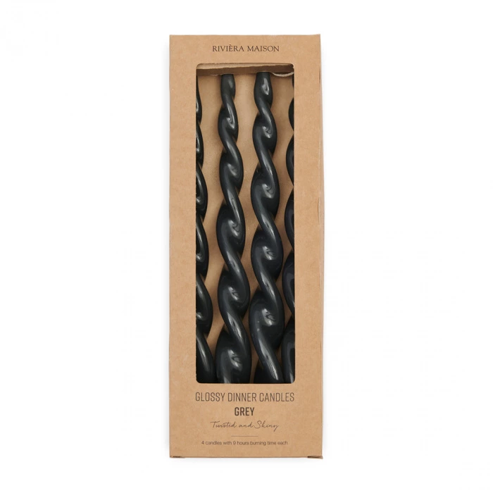 Riviera Maison Dinerkaars Twisted Donkergrijs 4 Stuks