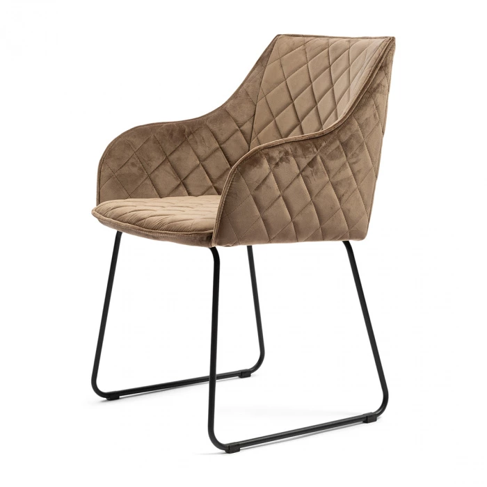 Riviera Maison Eetkamerstoel Frisco Drive Golden Mink Velvet
