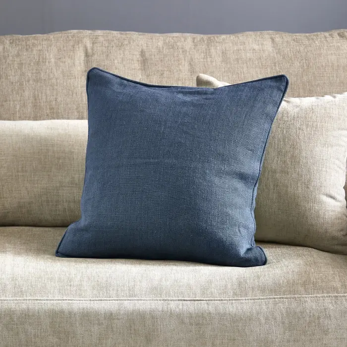 Riviera Maison Linnen Kussenhoes Verona Donkerblauw 50x50