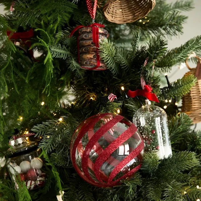 Riviera Maison Ornament Glitter & Celebrate Rood Ø15cm