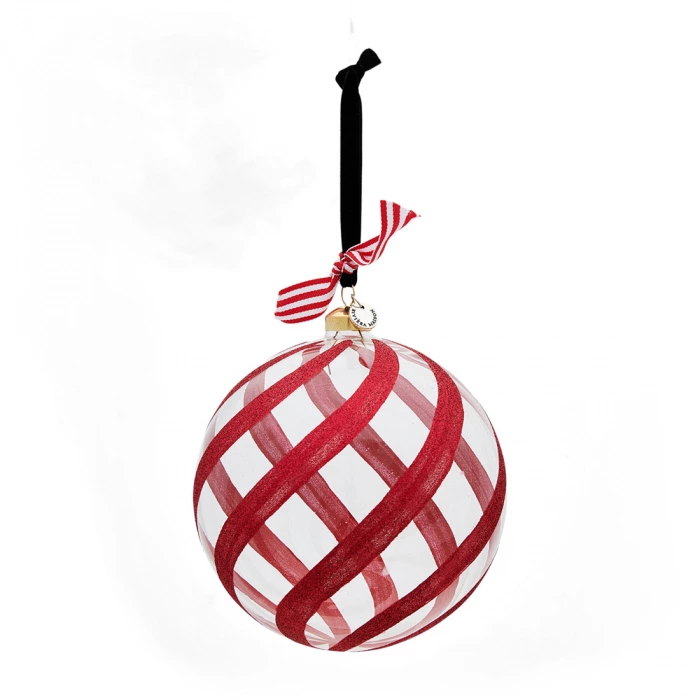 riviera maison Ornament Glitter & Celebrate Rood Ø15cm