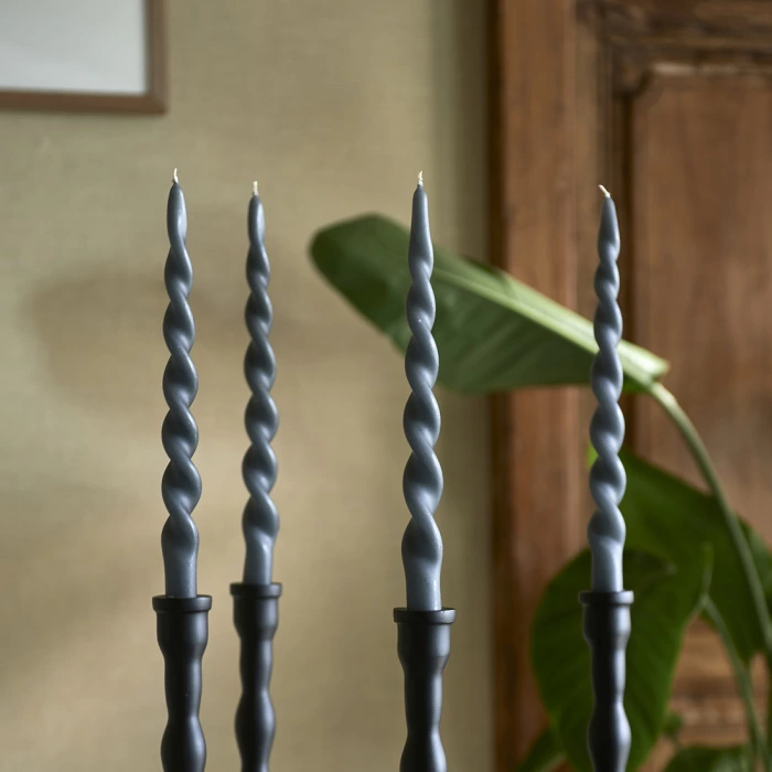 Riviera Maison Dinerkaars Twisted Grijs Set Van 4