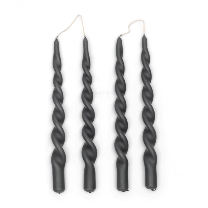 riviera maison Dinerkaars Twisted Grijs Set van 4