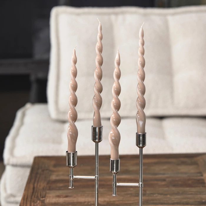 Riviera Maison Dinerkaars Twisted Zilver 4 Stuks