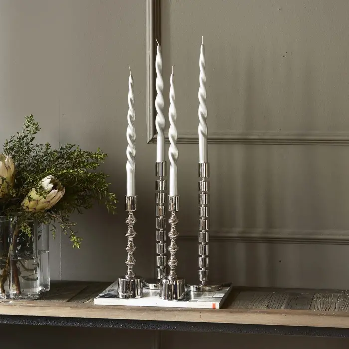 Riviera Maison Dinerkaars Twisted Zilver 4 Stuks